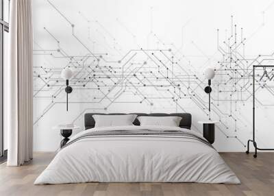 vector white background abstract technology communication data Science Wall mural