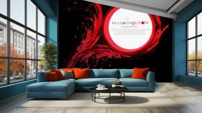 Abstract Blood splatter isolated on Black background, vector des Wall mural