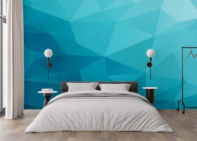 abstract Green background, low poly textured triangle shapes in Wall mural