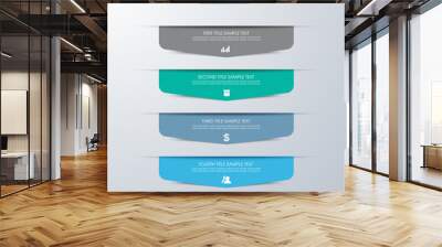 Business infographic template the concept is circle option step with full color icon can be used for diagram infograph chart business presentation or web , Vector design element illustration Wall mural