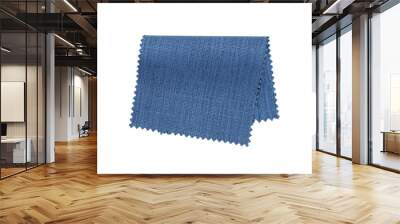 Blue fabric sample isolated with clipping path Wall mural