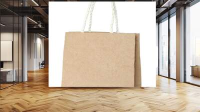 Brown mulberry paper bag isolated with clipping path for mockup Wall mural