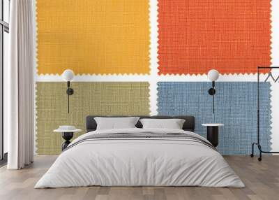 set of fabric swatch samples texture Wall mural