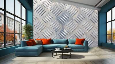 silver steel with shiny metallic texture background Wall mural