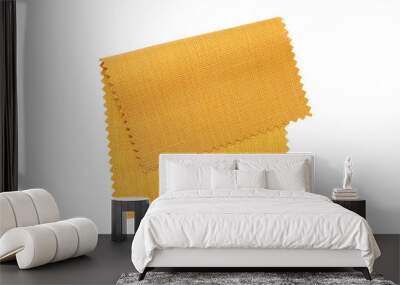 Yellow fabric sample isolated with clipping path Wall mural