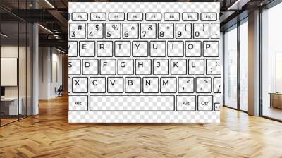 Computer keyboard button layout template with letters for graphic use. Vector illustration Wall mural