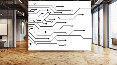 Printed circuit board. Abstract futuristic circuit board. Hi tech digital circuit board. Futuristic technology design elements. Vector illustration Wall mural