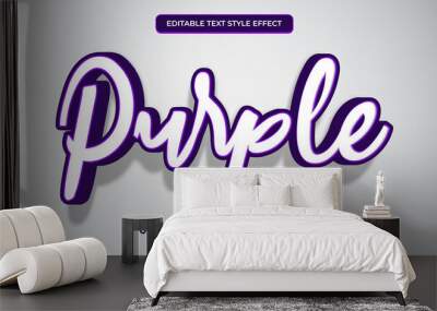 Purple Editable Text Effect Style. 3d purple editable text effect Wall mural