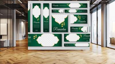 set of ramadan web banners of standard size with a place for photos. Ramadan template design. vector illustration Wall mural