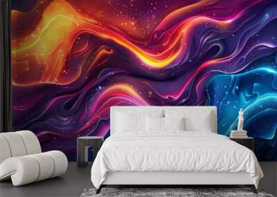 Abstract Background with Flowing Liquid Patterns, Generative AI illustration Wall mural