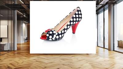 peeptoe schwarz weiss rot 2 Wall mural