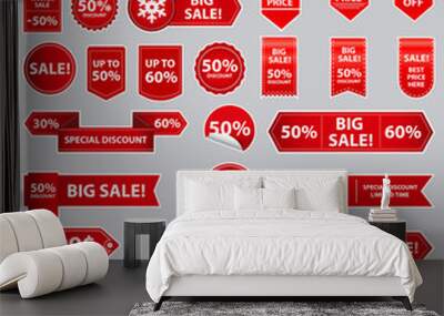 Sale Banner Ribbons Wall mural