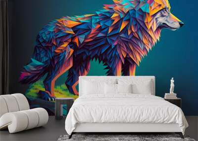 wolf in the night Wall mural