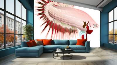 Vector betta in water, symbol, polygon, on a white background Wall mural