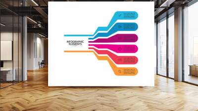 Business data visualization. Process chart. Abstract elements of graph, diagram with 6 steps, options, parts or processes.  Wall mural