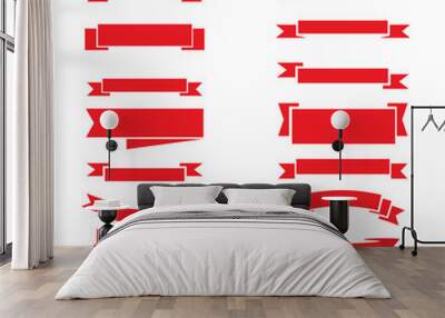 set of red arch  banner icon Wall mural