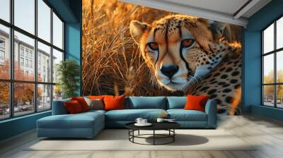 Cheetah Resting in Grassland Wall mural