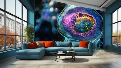 Microscopic View of Cell Division Wall mural