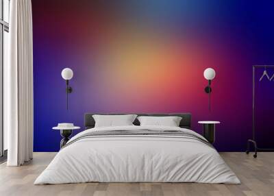 abstract blurred gradient background in dark key. blue, violet, yellow, red colors. Wall mural