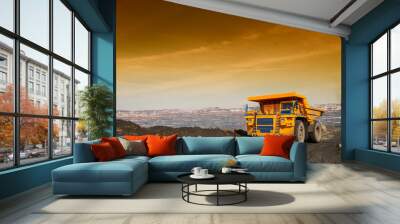 iron ore from the open-pit exports dump truck. Wall mural