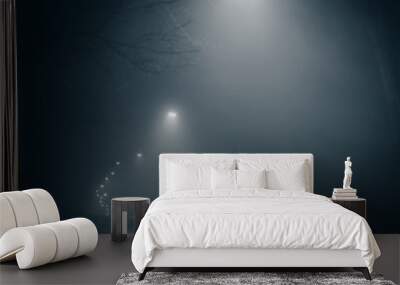 Night Street Lighting Dim Lights Wall mural