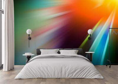 radial bright colored lines Wall mural