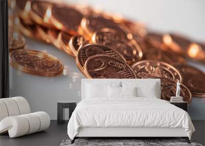 Two euro cents a lot of coins. Wall mural