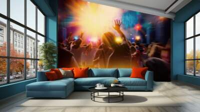 Young People Relaxing and Having Fun. Wall mural