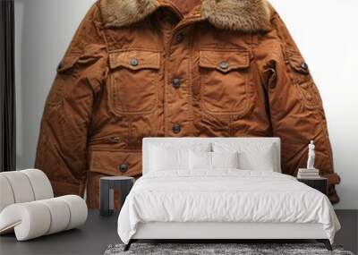  Photograph of a coat, for cold weather, isolated on a white background Wall mural