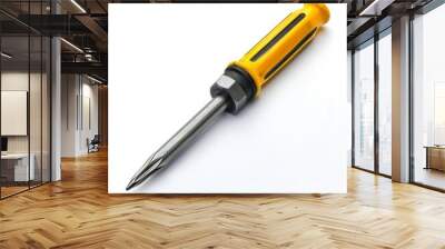 Photograph of a screwdriver, essential tool for tightening, isolated on a white background Wall mural