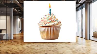 Birthday cupcakes isolated on transparent background  Wall mural