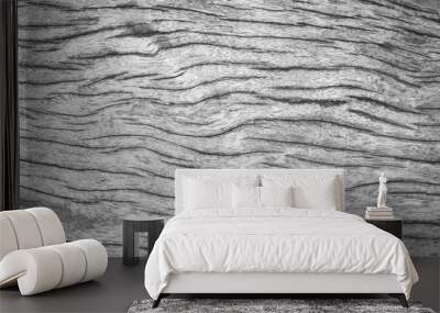 Beautiful vintage black and white wooden wall texture background Wall mural