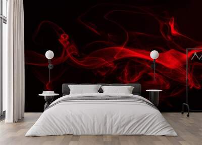 red smoke on black background. fire design Wall mural