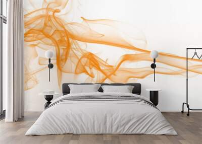 Yellow smoke isolated on white background, ink water color Wall mural