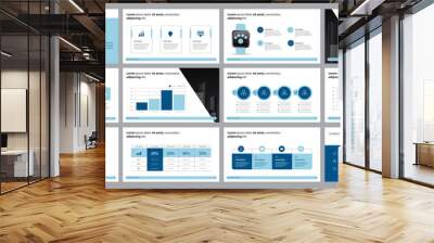  business presentation design template and page layout design for brochure, annual report with info graphic  elements design concept Wall mural