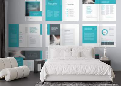  template layout design with cover page for company profile ,annual report , brochures ,and  proposal concept Wall mural