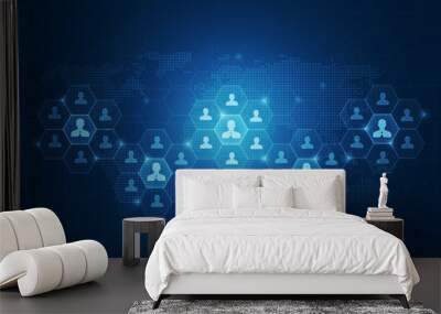 business conection on global background Wall mural