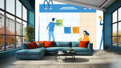 Business planning concept and Business people team working with digital online calendar Wall mural