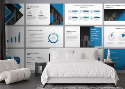 business presentation backgrounds design template and page layout design for brochure ,book , magazine, annual report and company profile , with info graphic elements graph design concept Wall mural