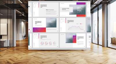 business presentation design template with page layout design for brochure , annual report , portfolio, book , company profile , and  proposal with info graphic elements  Wall mural