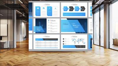 business presentation template design backgrounds and page layout design for brochure, book, magazine, annual report and company profile, with info graphic elements graph design concept Wall mural