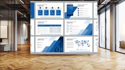 business presentation template design backgrounds and page layout design for brochure, book, magazine, annual report and company profile, with info graphic elements graph design concept Wall mural