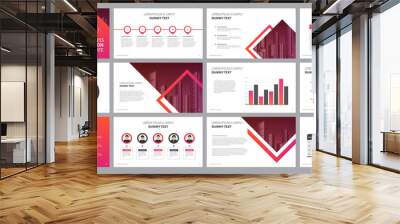 business presentation template design backgrounds and page layout design for brochure, book, magazine, annual report and company profile, with info graphic elements graph design concept Wall mural