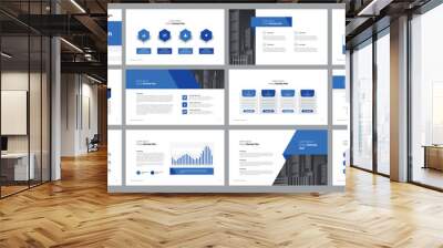 business presentation template design backgrounds and page layout design for brochure, book, magazine, annual report and company profile, with info graphic elements graph design concept Wall mural