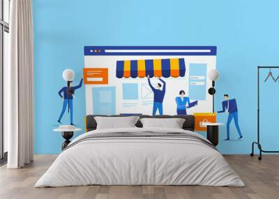 developer and designer team create  online shop concept 
 Wall mural