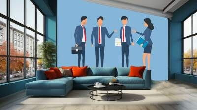 flat vector group business team meeting concept and group business  character design
 Wall mural