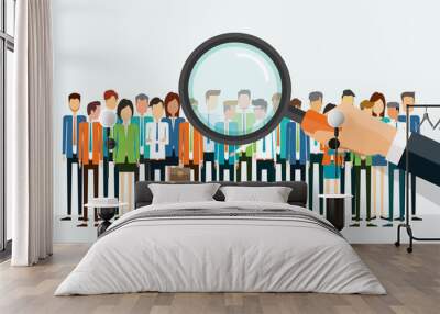 flat vector group people business for marketing research concept and group people business team concept Wall mural