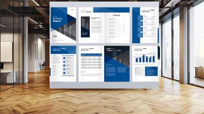 layout template for company profile ,annual report , brochures, flyers, leaflet, magazine, book with cover page design  Wall mural