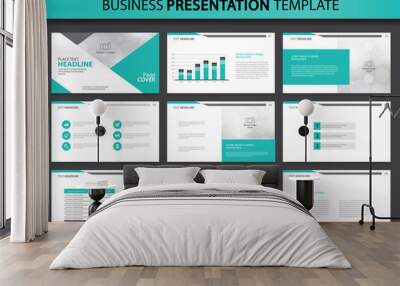 Page layout design for presentation and brochure and book template with infographic elements design Wall mural