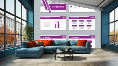 page presentation layout design template with info graphic element Wall mural